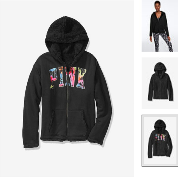 💕VS Pink Sherpa Full Zip - Picture 3 of 4